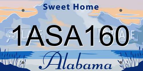 1ASA160 Alabama License Plate