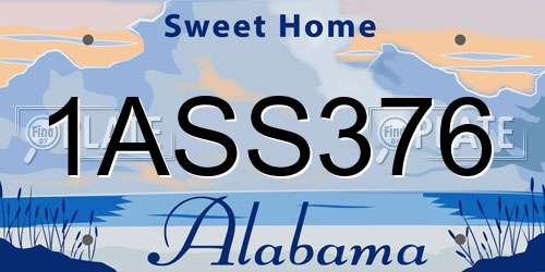 1ASS376 Alabama License Plate