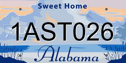 1AST026 Alabama License Plate