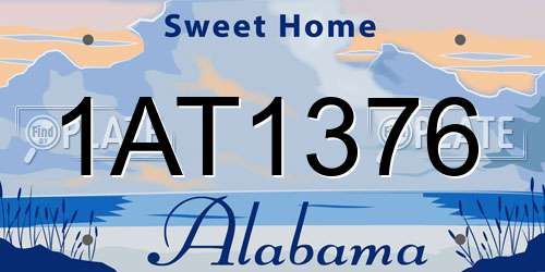 1AT1376 Alabama License Plate