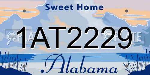 1AT2229 Alabama License Plate