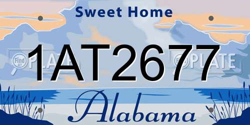 1AT2677 Alabama License Plate