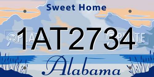 1AT2734 Alabama License Plate