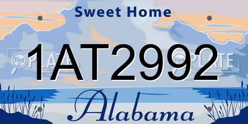 1AT2992 Alabama License Plate