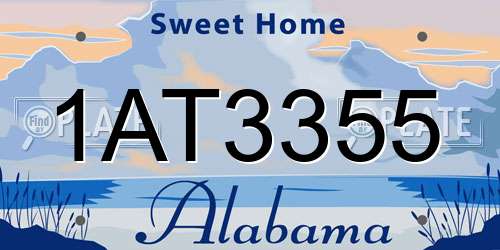 1AT3355 Alabama License Plate
