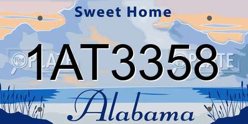1AT3358 Alabama License Plate
