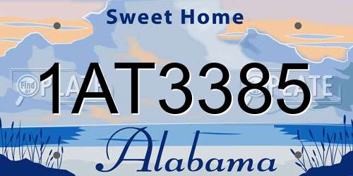 1AT3385 Alabama License Plate