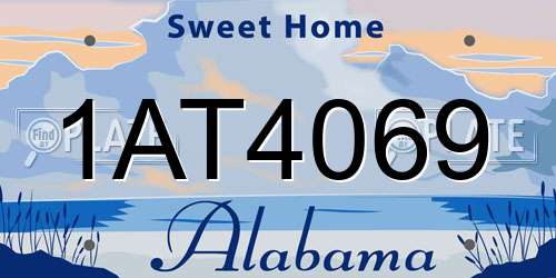 1AT4069 Alabama License Plate