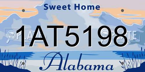 1AT5198 Alabama License Plate