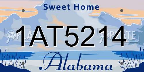 1AT5214 Alabama License Plate
