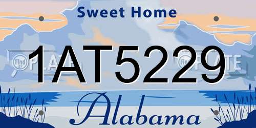 1AT5229 Alabama License Plate