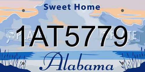 1AT5779 Alabama License Plate