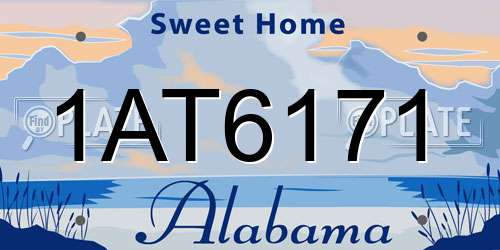 1AT6171 Alabama License Plate
