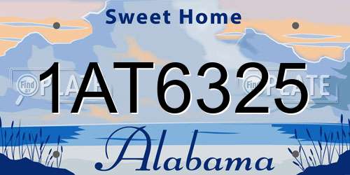 1AT6325 Alabama License Plate