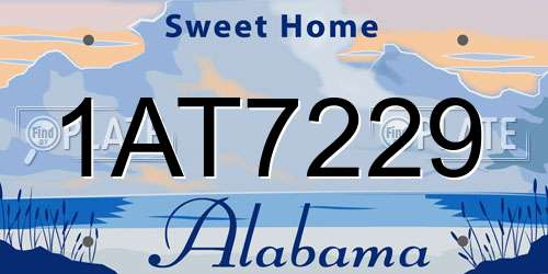 1AT7229 Alabama License Plate