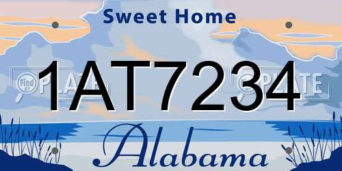 1AT7234 Alabama License Plate