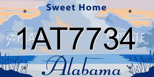 1AT7734 Alabama License Plate