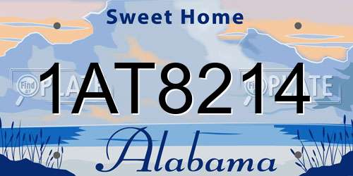 1AT8214 Alabama License Plate