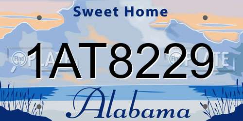 1AT8229 Alabama License Plate