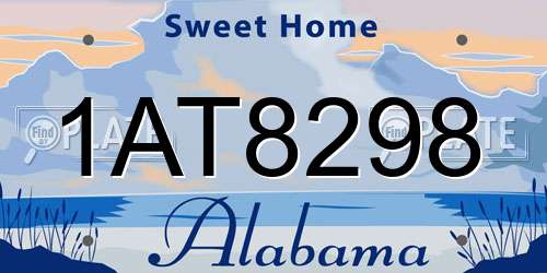 1AT8298 Alabama License Plate