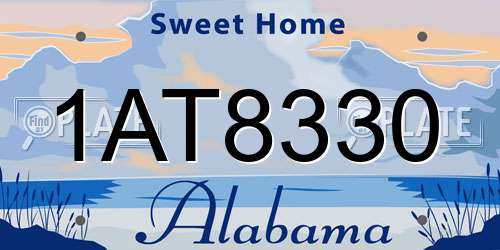 1AT8330 Alabama License Plate