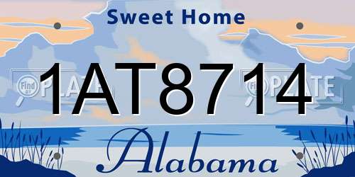 1AT8714 Alabama License Plate