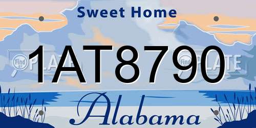 1AT8790 Alabama License Plate