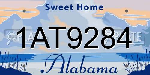 1AT9284 Alabama License Plate