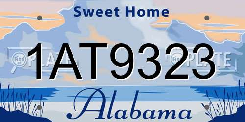 1AT9323 Alabama License Plate