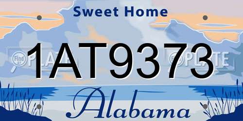 1AT9373 Alabama License Plate