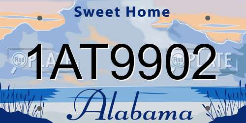 1AT9902 Alabama License Plate