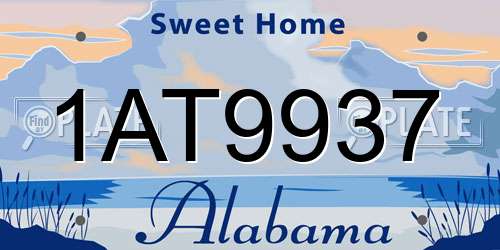 1AT9937 Alabama License Plate