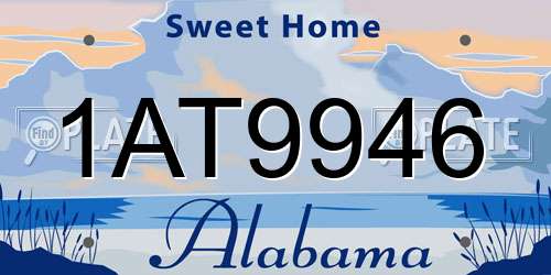 1AT9946 Alabama License Plate