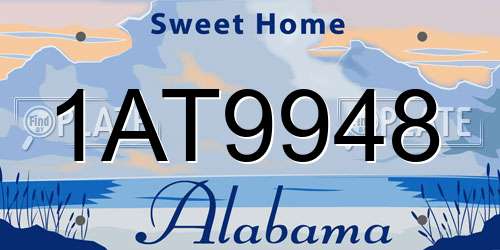 1AT9948 Alabama License Plate
