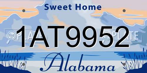 1AT9952 Alabama License Plate