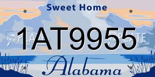 1AT9955 Alabama License Plate