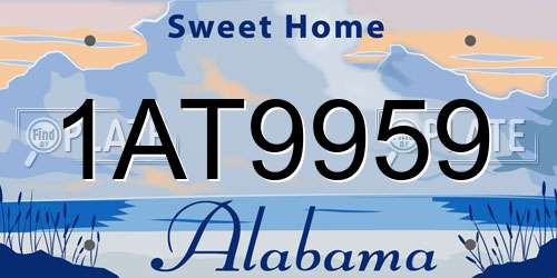 1AT9959 Alabama License Plate