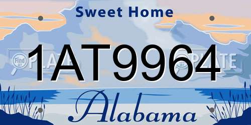 1AT9964 Alabama License Plate
