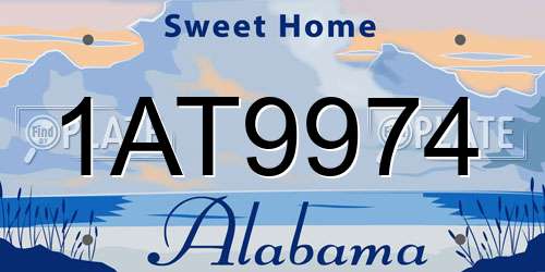 1AT9974 Alabama License Plate