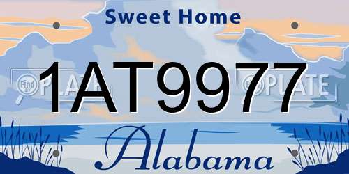1AT9977 Alabama License Plate