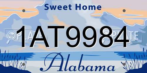 1AT9984 Alabama License Plate
