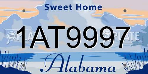 1AT9997 Alabama License Plate