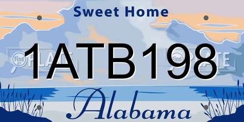1ATB198 Alabama License Plate
