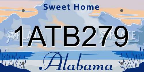 1ATB279 Alabama License Plate