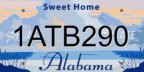1ATB290 Alabama License Plate