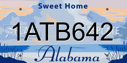 1ATB642 Alabama License Plate