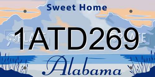 1ATD269 Alabama License Plate