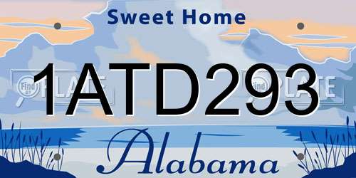 1ATD293 Alabama License Plate