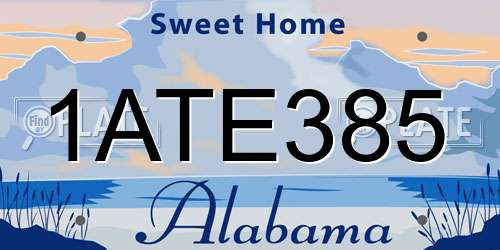 1ATE385 Alabama License Plate