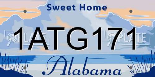 1ATG171 Alabama License Plate